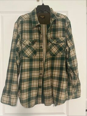 Seager XXL Green and Cream Plaid Shirt Jacket